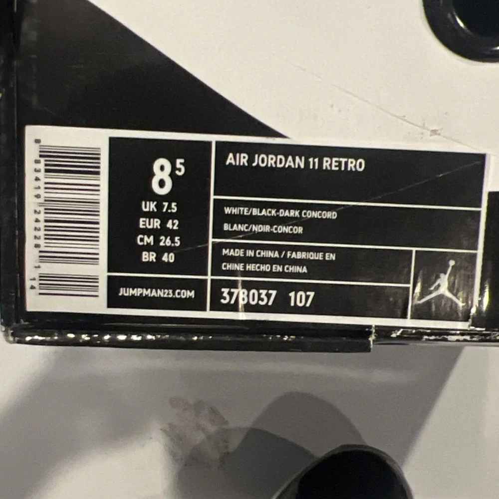 New Air Jordan 11 Retro Concord 2011 Mid Top Lace Up Sneaker Men 378037-10